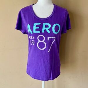 Aeropostale XL Aero 87 Purple Blue  Shirt Top Tee
